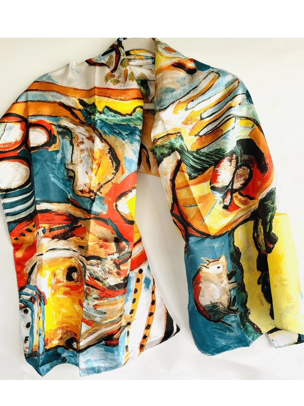 Mills 2018 signed Art Satin Scarf Olympic Tribute to Billy Mills